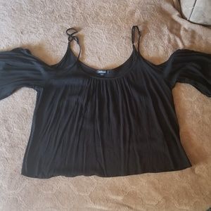 Black crop " hippie " style top